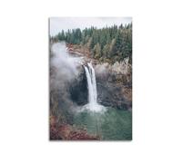 XYSXYCP Wall Art Picture Print Landscape Poster with Mist Rising Above Rocky Waterfall Modern Family for Living Room Decor 24x36inch(60x90cm)