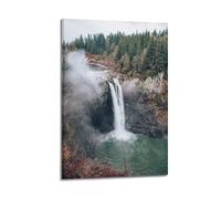 XYSXYCP Wall Art Picture Print Landscape Poster with Mist Rising Above Rocky Waterfall Modern Family for Living Room Decor 12x18inch(30x45cm)