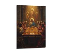 XYSXYCP Wall Art Picture Print Religious Poster Candlelit The Last Supper Jesus And Apostles Modern Family for Living Room Decor 08x12inch(20x30cm)