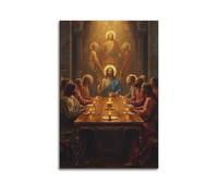 XYSXYCP Wall Art Picture Print Religious Poster Candlelit The Last Supper Jesus And Apostles Modern Family for Living Room Decor 08x12inch(20x30cm)