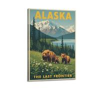 XYSXYCP Wall Art Picture Print Travel Poster Retro Alaska Bear Modern Family for Living Room Decor 12x18inch(30x45cm)