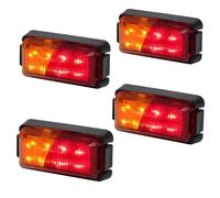 XYSZQJZYP Motorcycle Stop Tail Light 2/4PCS Dual Color Red Yellow Three Wire 8LED Car Truck Rear Taillight Signal Light Warning Double-sided Logo Lighting