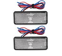 XYSZQJZYP Motorcycle Stop Tail Light 2PCS 24LED Rectangle Motorcycle Reflector Tail Brake Turn Signal Light Lamp ATV LED Reflectors Truck Side Warning Lights