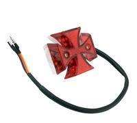 XYSZQJZYP Motorcycle Stop Tail Light Universal 12V Motorcycle LED Rear Tail Brake Light Red Iron Cross Taillight with License Plate