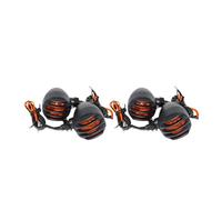 XYSZQJZYP Turn Light Indicator Black Bullet Grille Brake Light Retro DRL Motorcycle Metal Turn Signal FOR Bobber FOR Chopper FOR Sportster