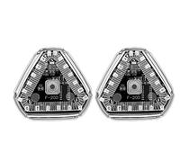 XYSZQJZYP Turn Light Indicator Universal Solar Energy Stroboscopic Motorcycle Triangular Warning Light Tail Colorful Night Rear Collision Flashing Signal Lamp