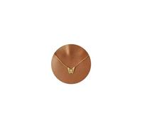 XYTDM 14K Gold/White Gold Plated Dainty Butterfly Crown Compass Shell Airplane Bird Heart Lightning Leaf Baseball Turtle Necklace Simple Jewelry (Gold,Hollow Butterfly)