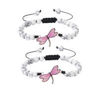 XYTDM 2PCS For Memorial-They Fly with Us Every Day Dragonfly Bracelet,Adjustable Hand Woven String Bracelets,Inspirational Dragonfly Bracelets,Bereavement Condolence Memorial Inspirational Gift (G)