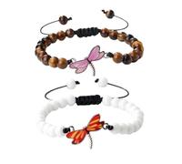 XYTDM 2PCS For Memorial-They Fly with Us Every Day Dragonfly Bracelet,Adjustable Hand Woven String Bracelets,Inspirational Dragonfly Bracelets,Bereavement Condolence Memorial Inspirational Gift (DD)