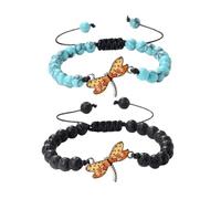 XYTDM 2PCS For Memorial-They Fly with Us Every Day Dragonfly Bracelet,Adjustable Hand Woven String Bracelets,Inspirational Dragonfly Bracelets,Bereavement Condolence Memorial Inspirational Gift (N)