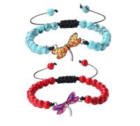 XYTDM 2PCS For Memorial-They Fly with Us Every Day Dragonfly Bracelet,Adjustable Hand Woven String Bracelets,Inspirational Dragonfly Bracelets,Bereavement Condolence Memorial Inspirational Gift (Y)