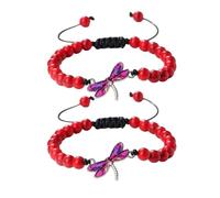 XYTDM 2PCS For Memorial-They Fly with Us Every Day Dragonfly Bracelet,Adjustable Hand Woven String Bracelets,Inspirational Dragonfly Bracelets,Bereavement Condolence Memorial Inspirational Gift (F)