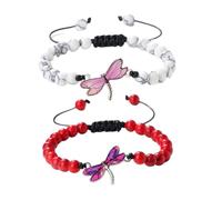 XYTDM 2PCS For Memorial-They Fly with Us Every Day Dragonfly Bracelet,Adjustable Hand Woven String Bracelets,Inspirational Dragonfly Bracelets,Bereavement Condolence Memorial Inspirational Gift (P)