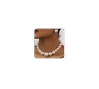 XYTDM Chunky Pearl Necklaces Large Pearl Necklace for Women Big Pearl Necklace Pearl Statement Necklace Gold Chain Chunky Necklace Pearl Choker Necklace Pearl Jewelry (Style 2)