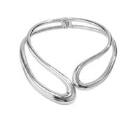 XYTDM Gold Chunky Choker Collar Necklaces Stretch Irregular Statement Necklace Twisted Geometric Clavicle Necklaces for Women Jewelry Gifts (silver)