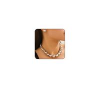 XYTDM Gold Chunky Necklaces for Women Silver Big Ball Necklace Gold Statemment Necklace Chunky Gold Choker Necklace Large Beaded Necklace Thick Bold Necklace Silver Chunky Jewelry (1_Silver)