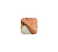 XYTDM Gold Cuff Bangle Bracelets Set For Women Chunky Trendy Silver Bracelet Irregular Minimalist Open Wide Bangles Hinged Arm Cuff Jewelry Gift 2PC (Gold2)