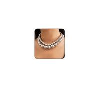 XYTDM Gold & Silver Layered Chunky Necklaces - Big Ball & Choker Styles, Thick Bold Beaded Designs