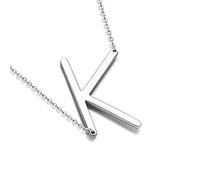 XYTDM Sterling Silver Sideways Initial Necklace for Women Girls Big Letter Pendant Necklaces for Women Dainty Monogram Necklace Jewelry Gift A-Z (K)
