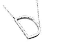 XYTDM Sterling Silver Sideways Initial Necklace for Women Girls Big Letter Pendant Necklaces for Women Dainty Monogram Necklace Jewelry Gift A-Z (D)