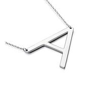 XYTDM Sterling Silver Sideways Initial Necklace for Women Girls Big Letter Pendant Necklaces for Women Dainty Monogram Necklace Jewelry Gift A-Z (A)