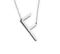 XYTDM Sterling Silver Sideways Initial Necklace for Women Girls Big Letter Pendant Necklaces for Women Dainty Monogram Necklace Jewelry Gift A-Z (F)
