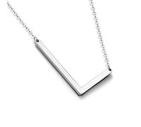 XYTDM Sterling Silver Sideways Initial Necklace for Women Girls Big Letter Pendant Necklaces for Women Dainty Monogram Necklace Jewelry Gift A-Z (L)