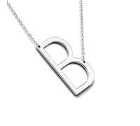 XYTDM Sterling Silver Sideways Initial Necklace for Women Girls Big Letter Pendant Necklaces for Women Dainty Monogram Necklace Jewelry Gift A-Z (B)
