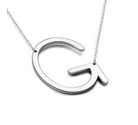 XYTDM Sterling Silver Sideways Initial Necklace for Women Girls Big Letter Pendant Necklaces for Women Dainty Monogram Necklace Jewelry Gift A-Z (G)