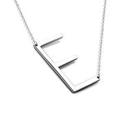 XYTDM Sterling Silver Sideways Initial Necklace for Women Girls Big Letter Pendant Necklaces for Women Dainty Monogram Necklace Jewelry Gift A-Z (E)