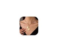 XYTDM Women's Gold Plated Sun Heart Necklace Chunky Chain Choker Hip Hop Charm Necklace