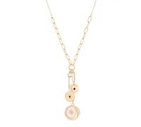 XYTDM Women's Pendant Necklace 14K Gold Plated Evil Eye Necklace Women's Paperclip Jewelry Cuban Chain Necklace Multi-Pendant Necklace Pendant Lucky Necklace Teen Jewelry Gift (3 Charm)