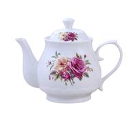 XYUERU Ceramic Teapot, Porcelain White Teapot with Lid, Hand-Painted, 1000ML, White, Ceramic Closure, 1000 Milliliters, 23x17x8.5cm