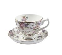 XYUERU Coffee Cups Set Porcelain Coffee Mug, Vintage Bone China Tea Cup Floral Design, Ceramic Coffee Cup, for Home Office and Restaurant Elegant