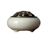 XYUERU Garlic storage, multi-purpose ceramic onion pot, table spice multifunctional with hollow lid, garlic pot decoration container storage for the kitchen at home(White)