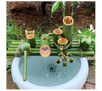 XYUERU Japanese Garden Decoration/Indoor Water Feature,Bamboo Fountain Garden Water Feature Garden Decor with Pump,Waterscape for Pond Fish Tank Courtyard(45CM)