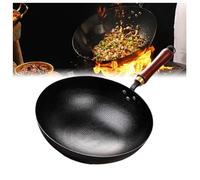 XYUERU Japanese Iron Pan, 30/32cm Hand-Forged Non-Stick Iron Pan, Uncoated Cooking Wok for Natural Cooking