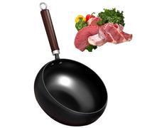 XYUERU Japanese iron pan, handmade uncoated non-stick pan made of pure iron, woks cooking utensils for restaurants and home(24cm)