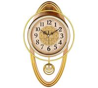 XYUERU Mantel Clock, Antique with Swinging Pendulum, Fireplace Clock for Living Room, Kitchen, Office & Shelf Décor(Gold,46 * 27cm)