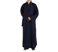 XYUERU Shaolin Monk Kung Fu Buddhist Robe，Buddhist Clothing， Buddhist Monk Robe Meditation Dress Long Dress Zen Buddhist Robe,Unisex, Shaolin Monk Robe(Blue,41)