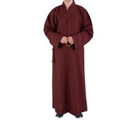 XYUERU Shaolin Monk Kung Fu Buddhist Robe,Buddhist Clothing, Buddhist Monk Robe Meditation Dress Long Dress Zen Buddhist Robe,Unisex, Shaolin Monk Robe(Red,44)