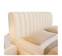 XYUERU Stretch Headboard Cover, Bed Headboard Slipcover Soft Velvet Fabric Upholstered Cover All-Inclusive Quilted Vertical Stripes Nordic Solid Color Bed Headboard for Bedroom(White,150cm)