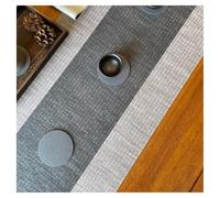 XYUERU Table runner, handmade woven Japanese-style placemats, non-slip insulating tea mat, waterproof tea ceremony mat for the dining table in the tea house(Grey,40x260cm)