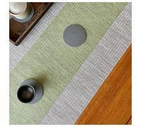 XYUERU Table runner, handmade woven Japanese-style placemats, non-slip insulating tea mat, waterproof tea ceremony mat for the dining table in the tea house(Green,40x260cm)