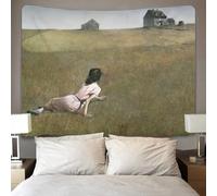 XYueww Andrew Wyeth Tapestry, Christina's World Wall Hanging, Aesthetic Tapestry Wall Art Bedroom Decorations for Bedroom Living Room 180cmx230cm