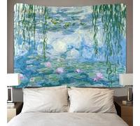 XYueww Claude Monet Wall Hanging, Water Lilies Tapestry, Aesthetic Tapestry Wall Art Wall Decoration for Bedroom Aesthetic 70cmx100cm