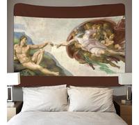 XYueww Michelangelo Wall Hanging, The Creation of Adam Tapestry, Meditation Blanket Tapestries Wall Tapestry Room Decorations for Bedroom Aesthetic 100cmx150cm