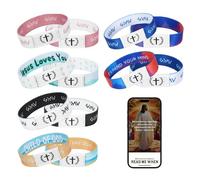 Xyulaan Daily Bible Verse Bracelet, Wearable Christian Daily Bible Verse Bracelet, Scripture Bracelets, Christian Gifts for Women Men, One Size, Polyester, no gemstone