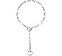 Xyulaan Heart O-ring Slip Chain Necklace for Women, Lust Goth Choker Collar No Love Long Chain Vintage Retro Steampunk Choker, Punk Rock Stainless Steel Cuban Jewelry, Medium, Zinc, No Gemstone
