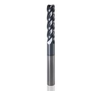 XYunEnZ Carbide Square End Mill, 4 Flute 3/8" Cutting Diameter,1-3/4" Thread Deep, 4" Overall Length, Micro Grain Carbide Mill Bits for Alloy Steels/Hardened Steels